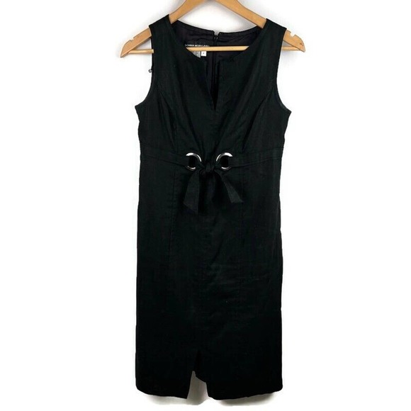 Donna Morgan Dresses & Skirts - Donna Morgan Dress Size 4 Black Linen Sleeveless Sheath